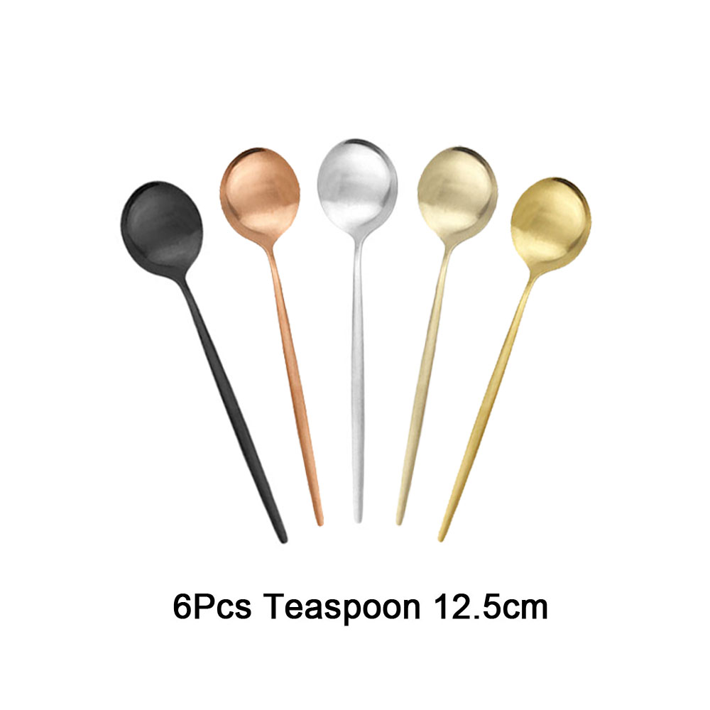 6 個茶コーヒーかき混ぜミニスプーン小さなマットステンレス鋼 - Kitchen Gadgets Gold のレビューと価格