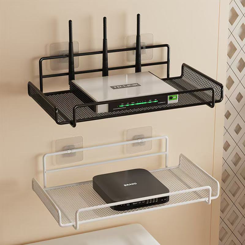 穴あけ不要の壁掛け式ルーターシェルフ。金属製メッシュ素材で、 - Kitchen Gadgets Organizer のレビューと価格