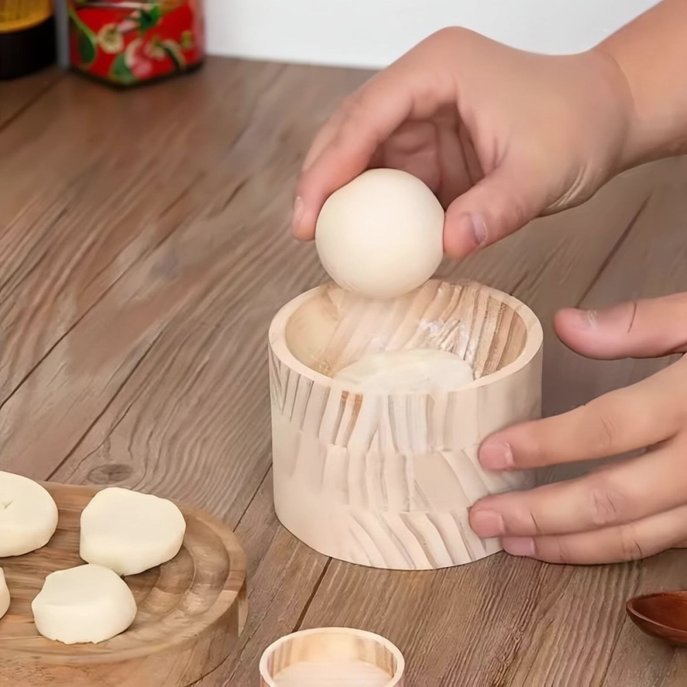 キッチン用生地伸ばし器、木製餃子皮型、手動式ペストリープレス - Kitchen Gadgets Dumpling Maker のレビューと価格